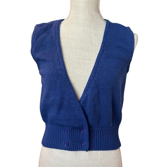Vintage Blue Sweater Vest Size Medium - Picture 1 of 6